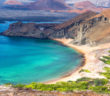 Beautiful beach on Bartolome Island in the Galapagos Islands in Ecuador